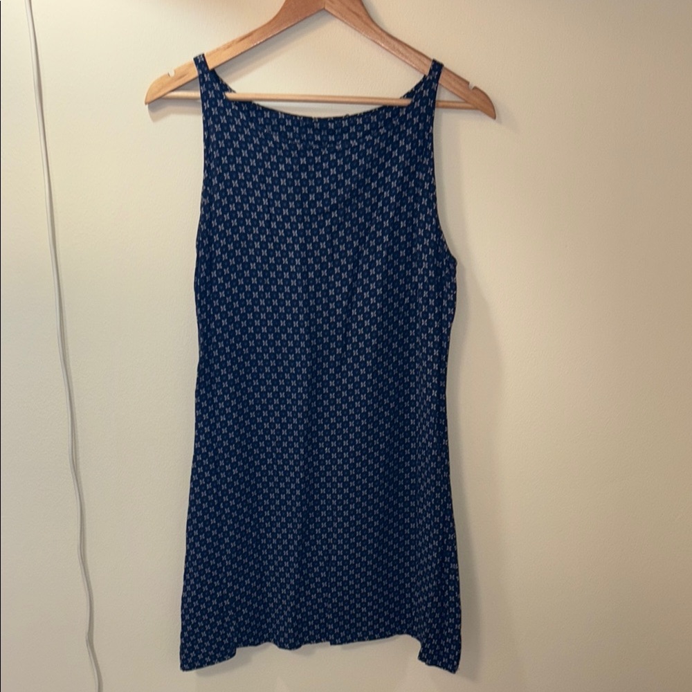 Blue Sheath Floral Print Mini Dress